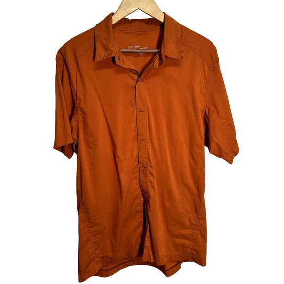 Arc'teryx Other - Arc'teryx Mens Button Down Short Sleeve Shirt Size Large Burnt Orange Trim Fit